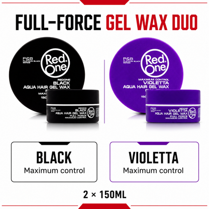 RedOne Aqua Gel Wax duo benefits for strong hold definition and shine