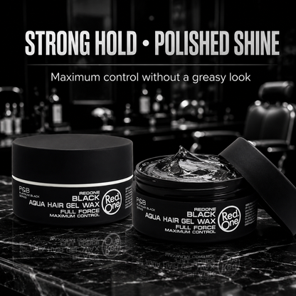 RedOne Aqua Hair Gel Wax Full Force Black 150ml – strong hold and polished shine