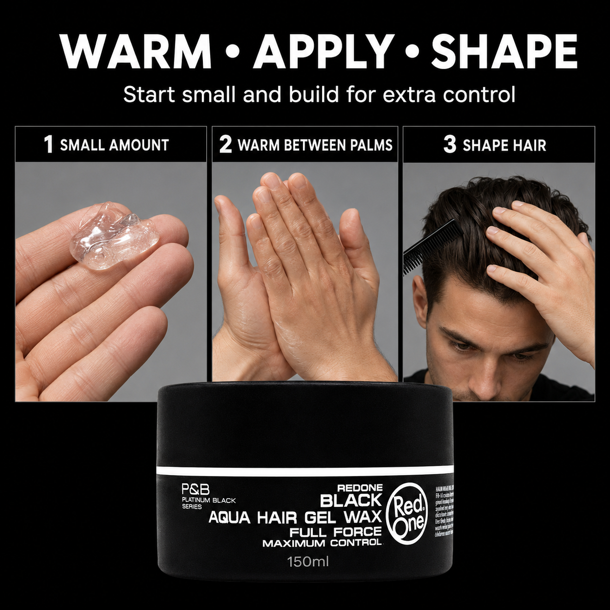 How to use RedOne Aqua Hair Gel Wax Full Force Black 150ml
