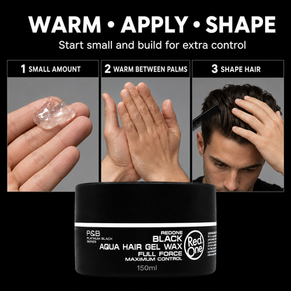 How to use RedOne Aqua Hair Gel Wax Full Force Black 150ml