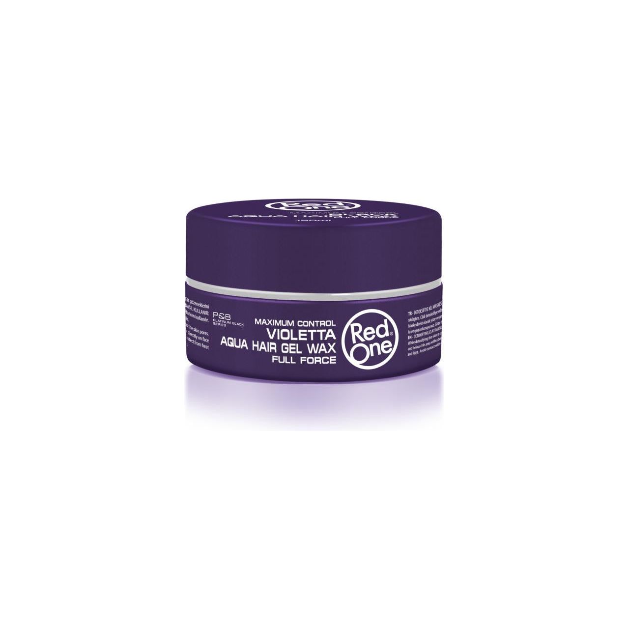 RedOne Violetta Aqua Hair Gel Wax 150ml jar front view