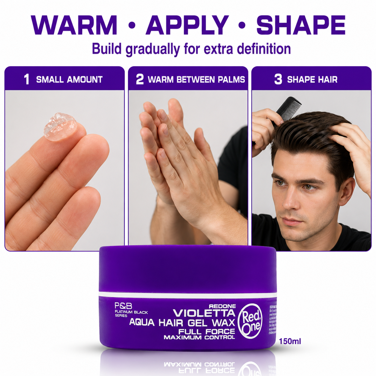 How to use RedOne Aqua Hair Gel Wax Full Force Violetta 150ml