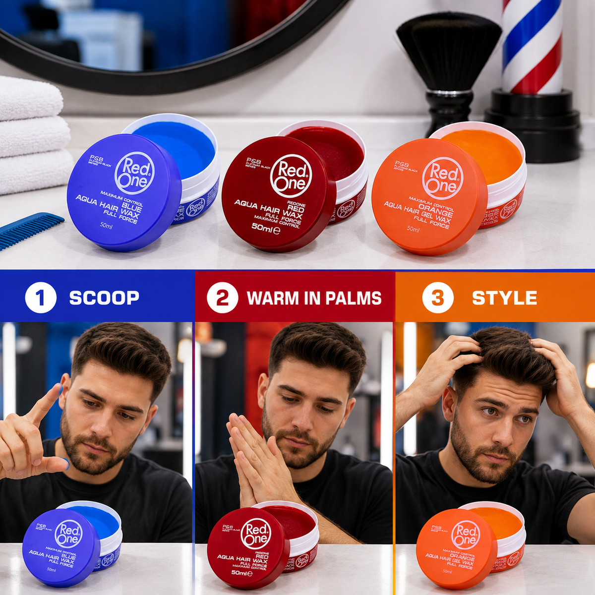 How to scoop warm and style with RedOne Aqua Hair Wax