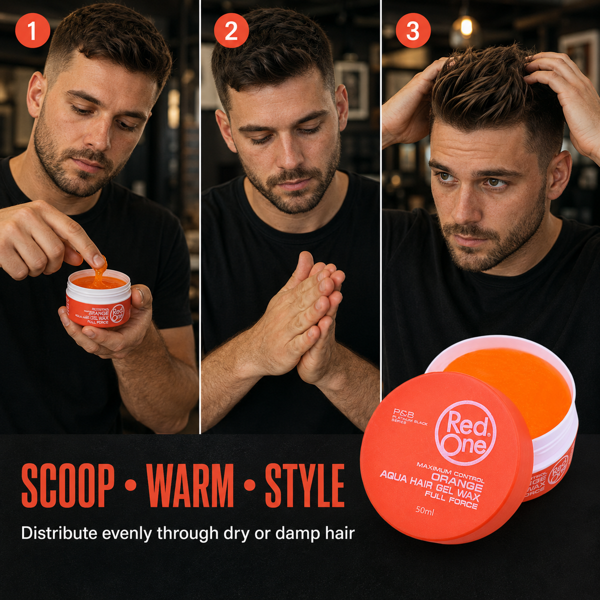 How to use RedOne Aqua Hair Gel Wax Full Force Orange 50ml