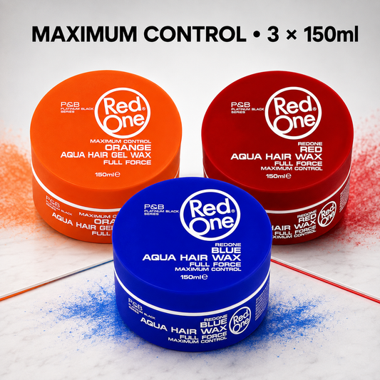 RedOne Aqua Hair Wax Full Force Orange, Red and Blue three-pack of 150ml jars