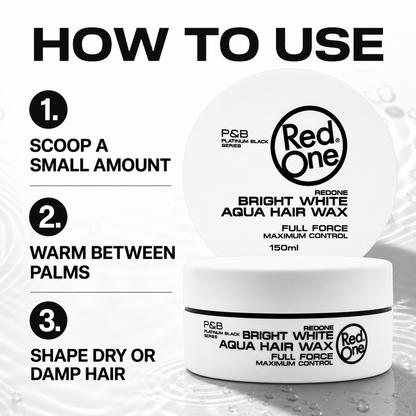 How to use RedOne Aqua Hair Wax White in three steps