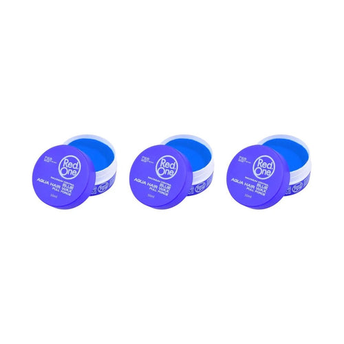 Three RedOne Blue Aqua Hair Wax Full Force 50ml tubs