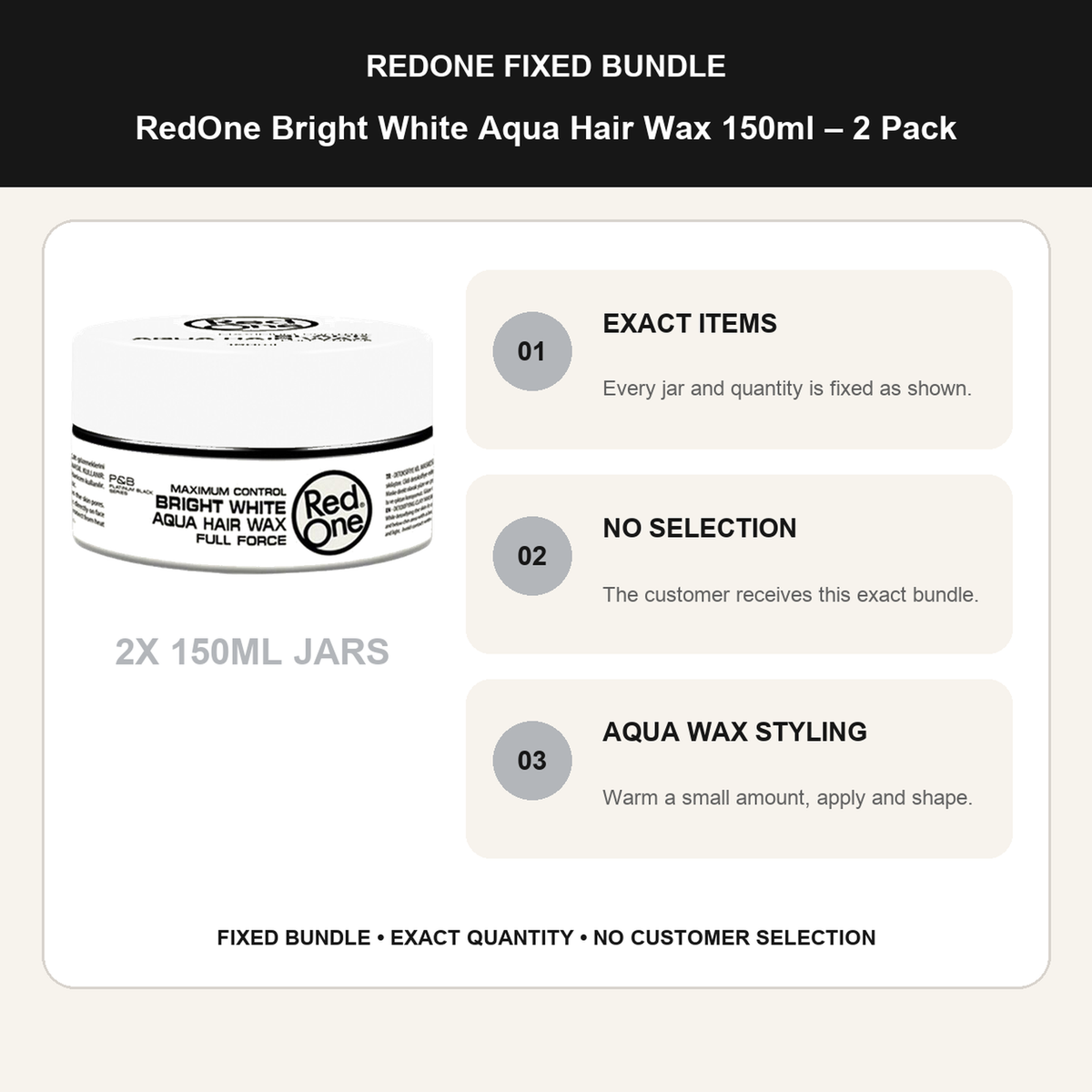 RedOne Bright White Aqua Hair Wax two-pack product details