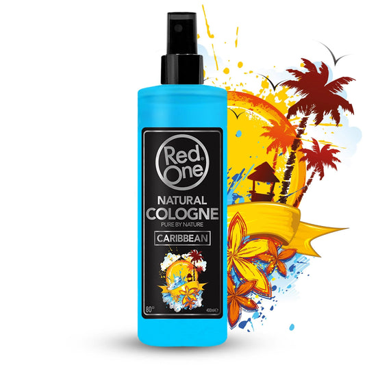 RedOne Caribbean Natural Cologne 400ml blue rectangular pump bottle