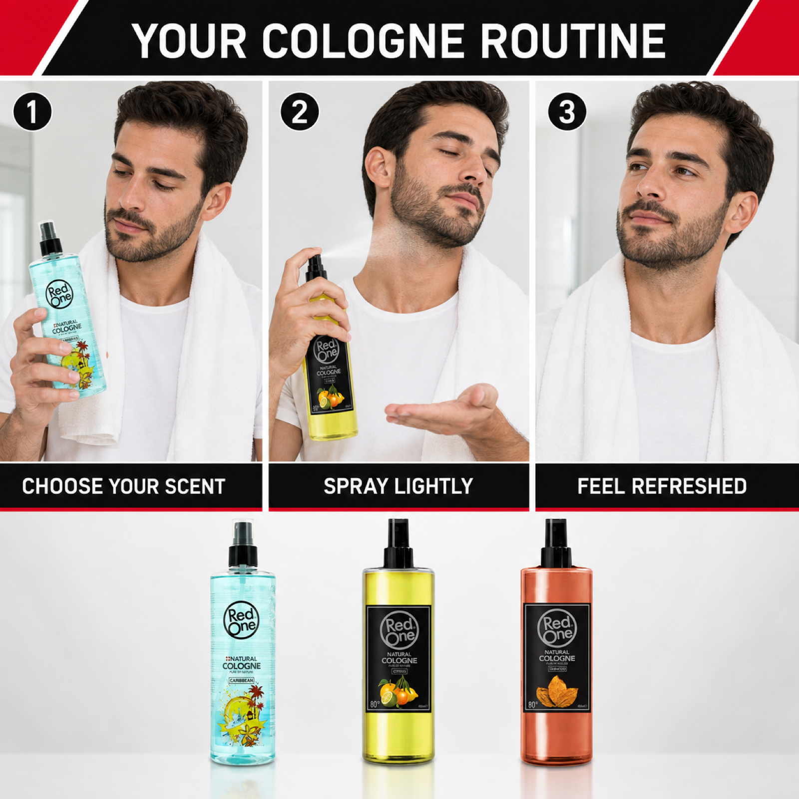 How to apply RedOne cologne after a shave or haircut
