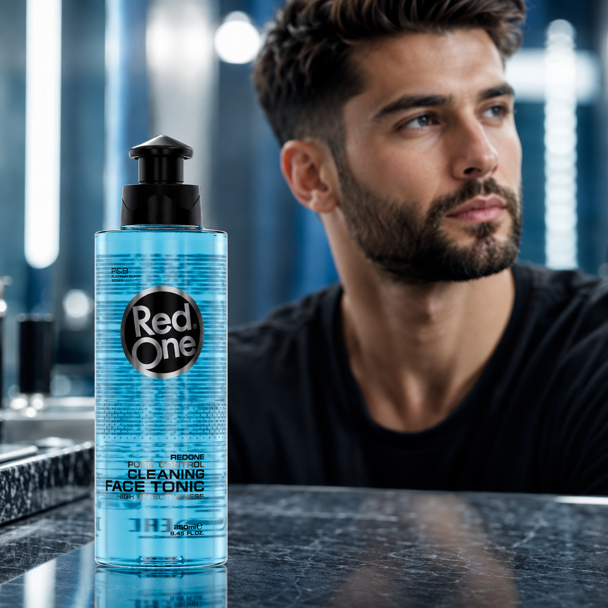 Fresh clean finish after using RedOne Cleaning Face Tonic Blue