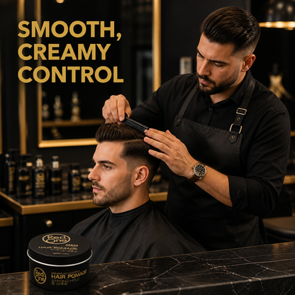 Barber styling hair with RedOne Creative Hair Pomade 100ml - smooth creamy control
