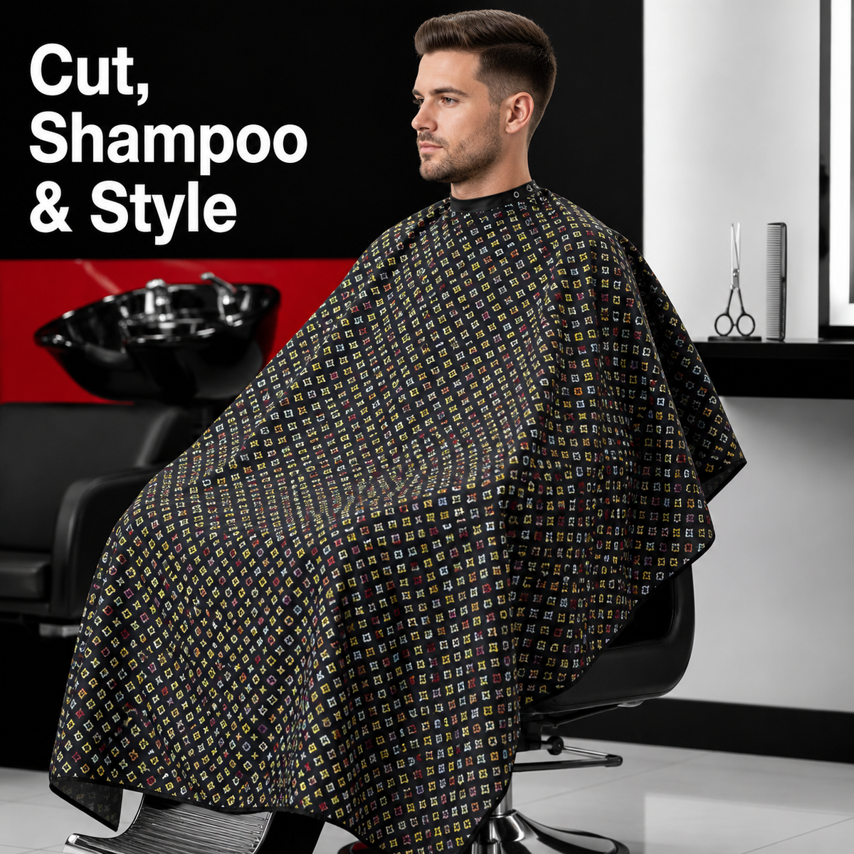 RedOne Cutting Cape Coloured S-189 — Cut, Shampoo & Style