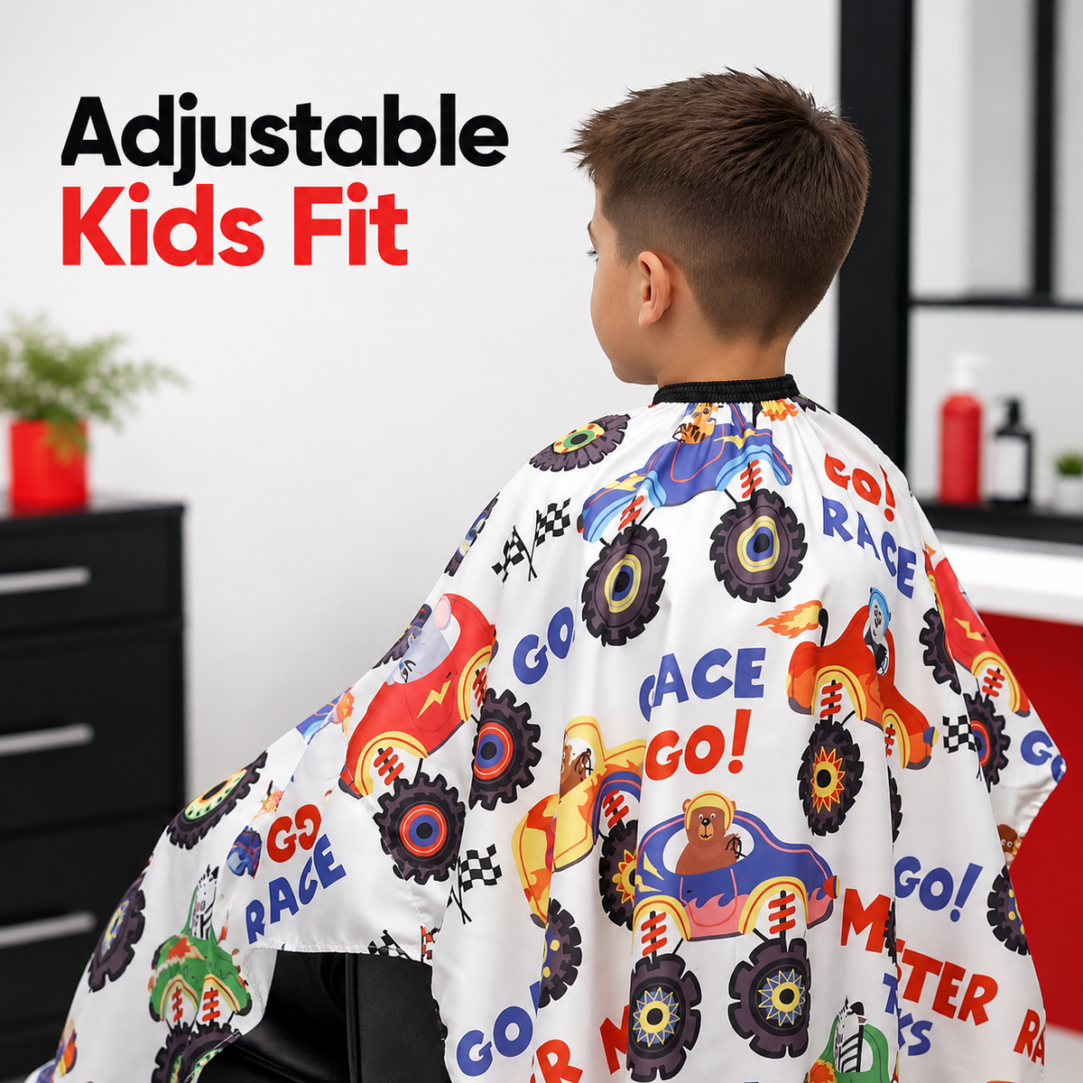 RedOne Kids Go Car cutting cape — Adjustable Kids Fit