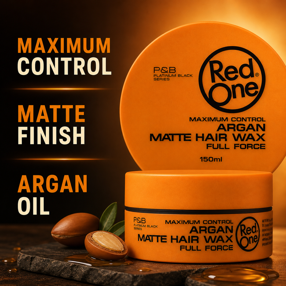 RedOne Argan Matte Hair Wax maximum control, matte finish and argan oil graphic