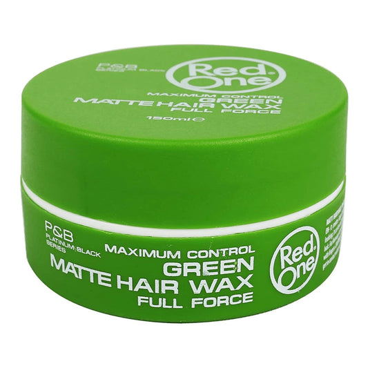 RedOne Full Force Matte Green Hair Wax 150ml closed tub close-up