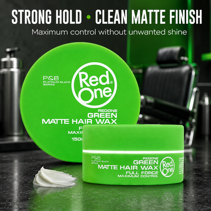 RedOne Full Force Matte Green Hair Wax 150ml – strong hold and clean matte finish