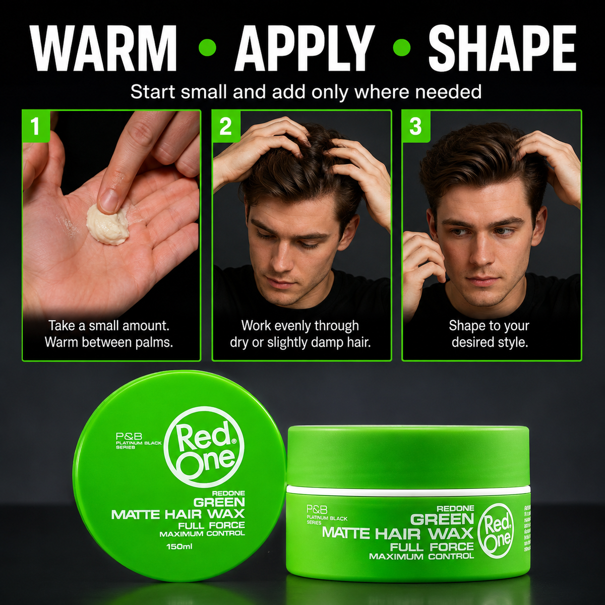 How to use RedOne Full Force Matte Green Hair Wax 150ml