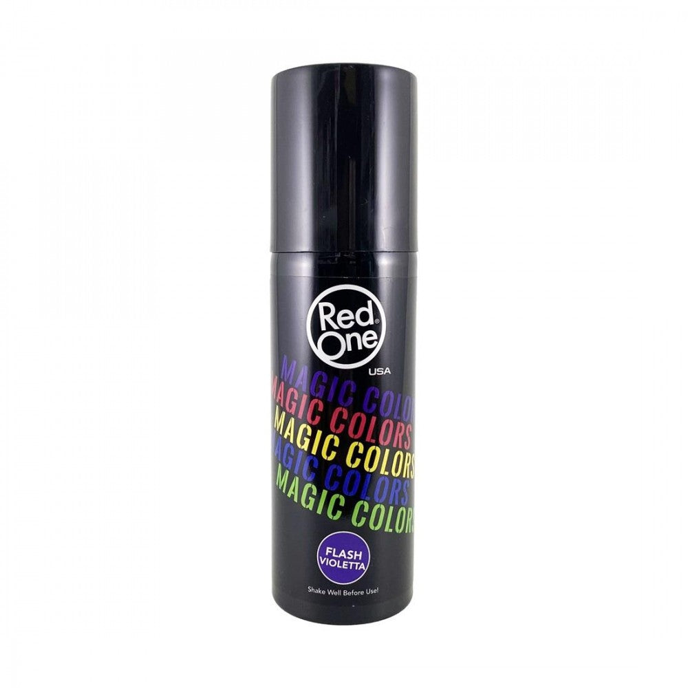 RedOne Magic Colors Flash Violetta temporary hair colour spray 100ml, black can with purple shade label