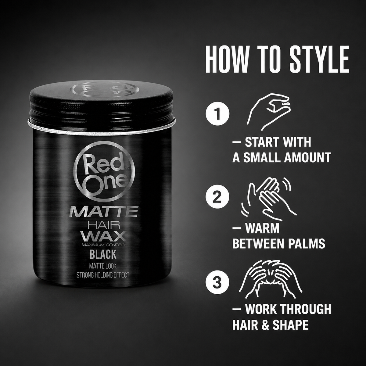 How to style hair with RedOne Matte Hair Wax Black 100ml
