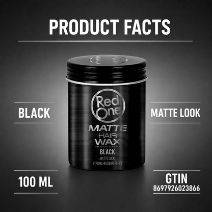 RedOne Matte Hair Wax Black 100ml product facts and GTIN