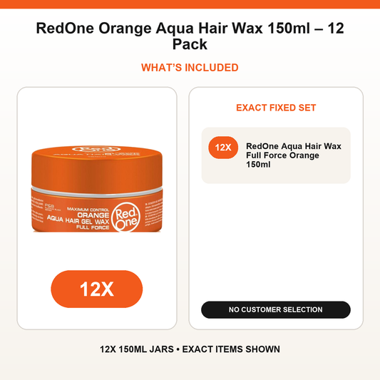 RedOne Orange Aqua Hair Wax fixed twelve-pack contents