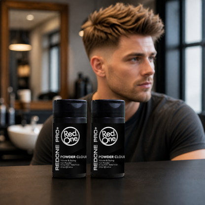 RedOne Powder Wax Cloud 20g 2 pack with matte textured hairstyle