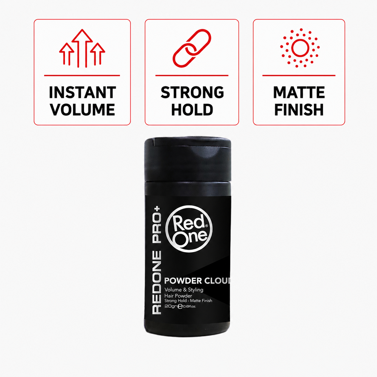RedOne Powder Wax Cloud benefits - instant volume, strong hold and matte finish