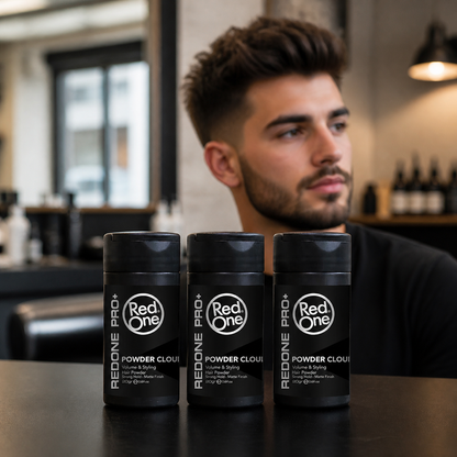 RedOne Powder Wax Cloud 20g 3 pack with matte textured hairstyle