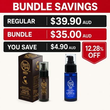 RedOne Premium Beard Oil Duo A$35 save A$4.90