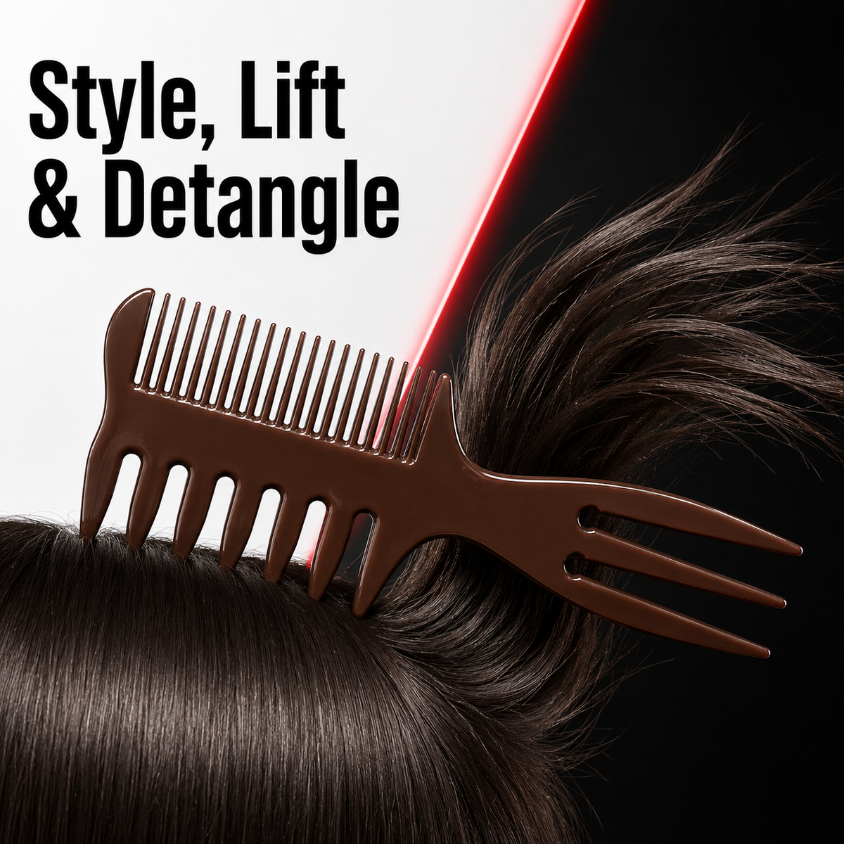 RedOne Professional 3-in-1 Comb – Brown — Style, Lift & Detangle