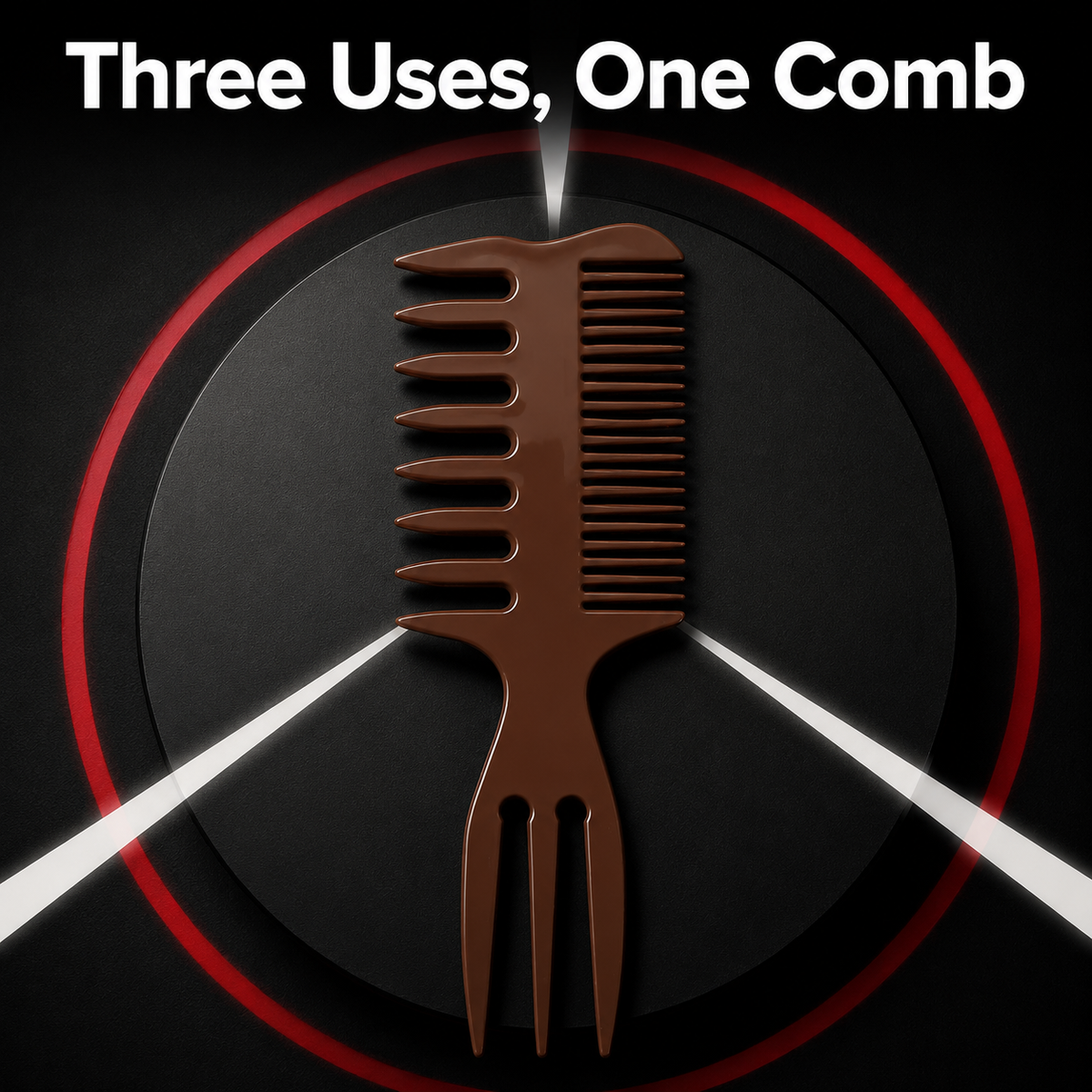 RedOne Professional 3-in-1 Comb – Brown — Three Uses, One Comb