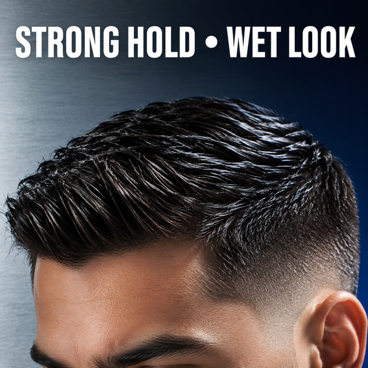 RedOne Quicksilver wax graphic showing strong hold and wet look