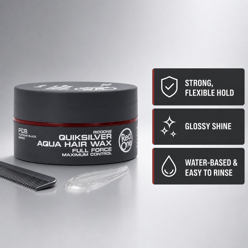 RedOne Quiksilver Aqua Hair Wax 150ml: strong hold, glossy shine and water-based benefits