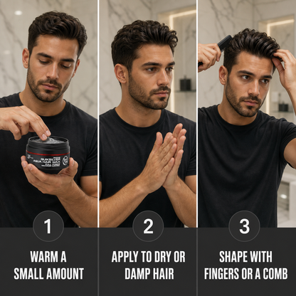 How to use RedOne Quiksilver Aqua Hair Wax 150ml in three steps