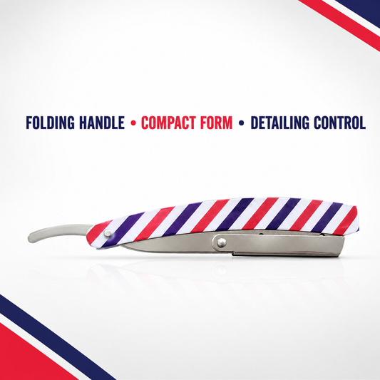 RedOne Razor Cap Barber Pole folding razor benefit graphic