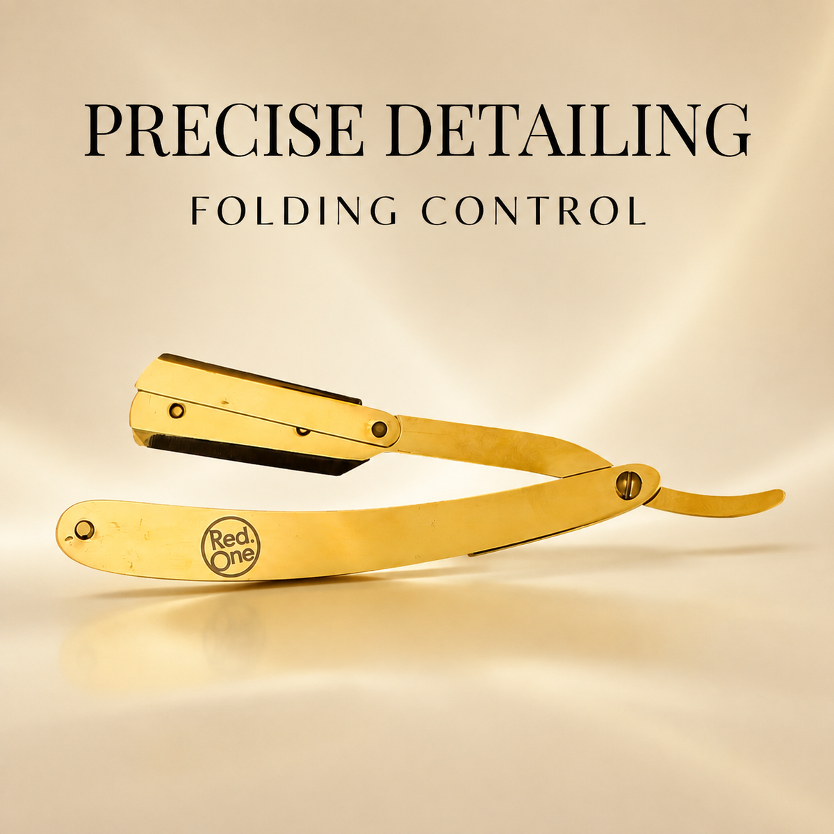 RedOne Razor Cap Gold folding razor benefit graphic