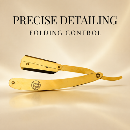 RedOne Razor Cap Gold folding razor benefit graphic