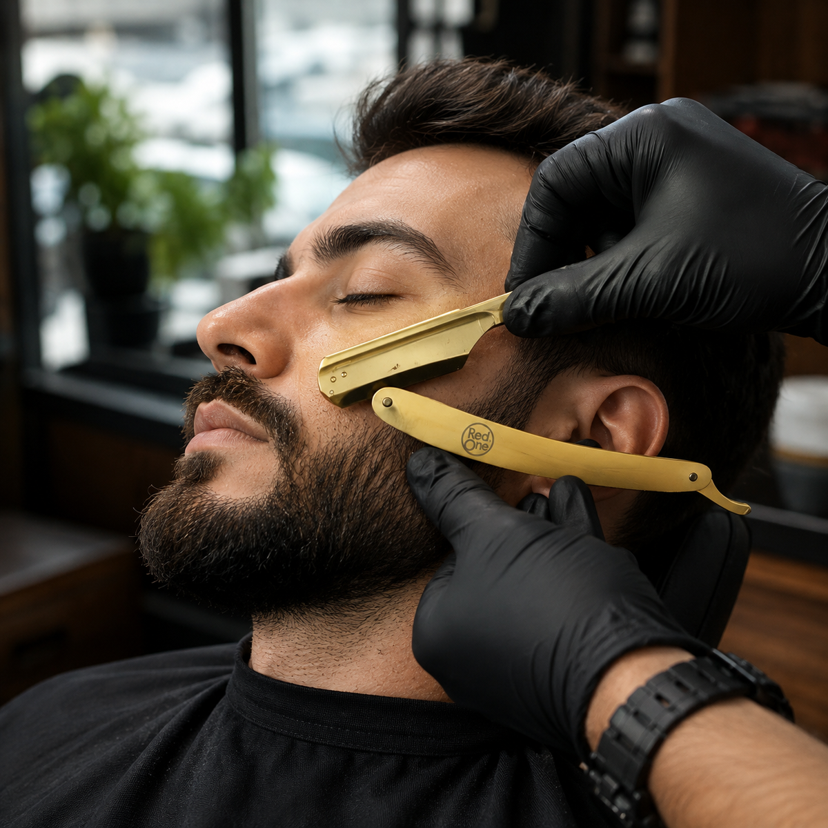 RedOne Razor Gold Slide used carefully for a beard outline