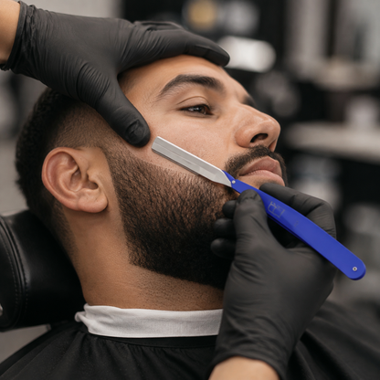 RedOne Razor Slide Blue used by a professional barber