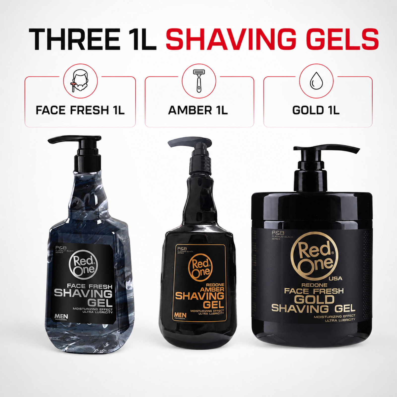 RedOne Shaving Gel Trio benefits for beard softening and razor glide