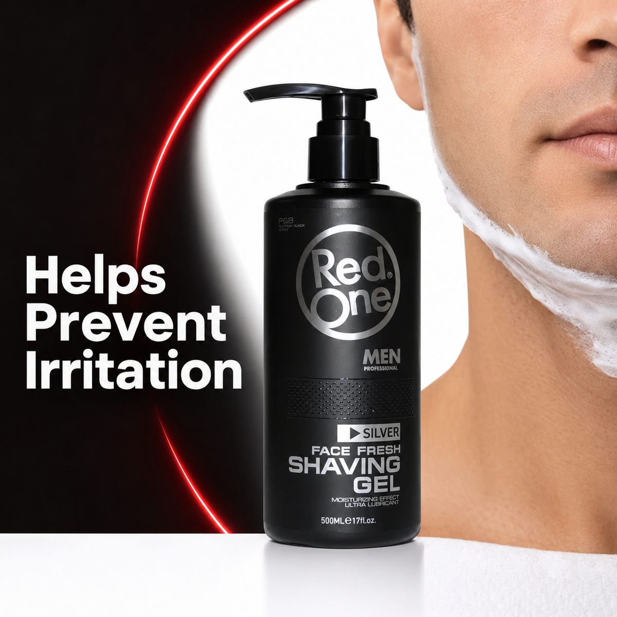 RedOne Silver Shaving Gel 500ml — Helps Prevent Irritation