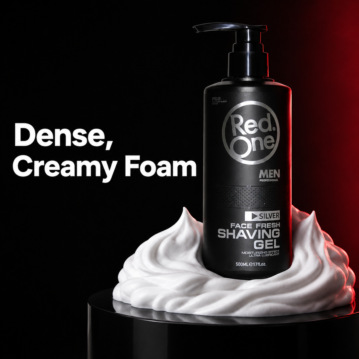 RedOne Silver Shaving Gel 500ml — Dense, Creamy Foam
