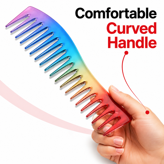 RedOne Styling Wide Comb Rainbow - Comfortable Curved Handle