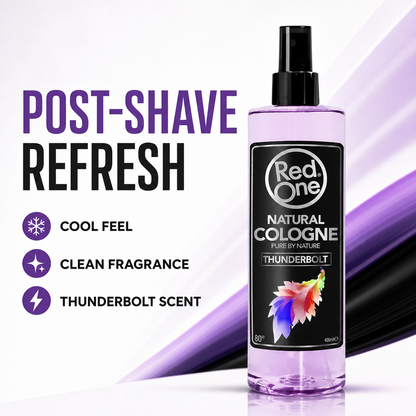RedOne Thunderbolt Natural Cologne post-shave refresh benefits