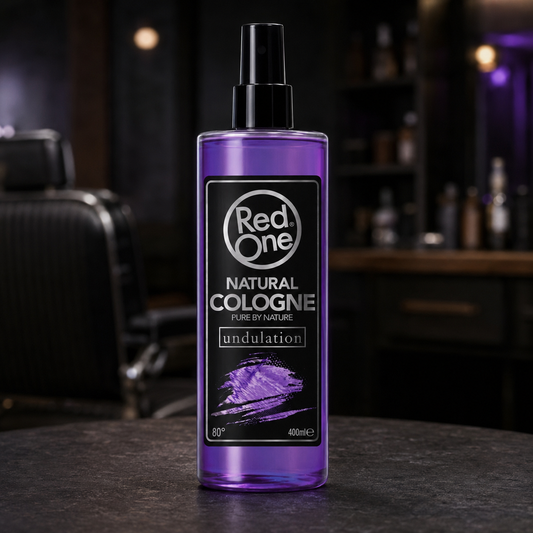 RedOne Undulation After Shave Cologne 400ml in a dark barbershop studio
