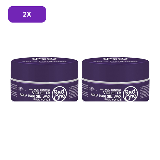 RedOne Violetta Aqua Hair Wax 2 Pack with two 150ml purple jars on white