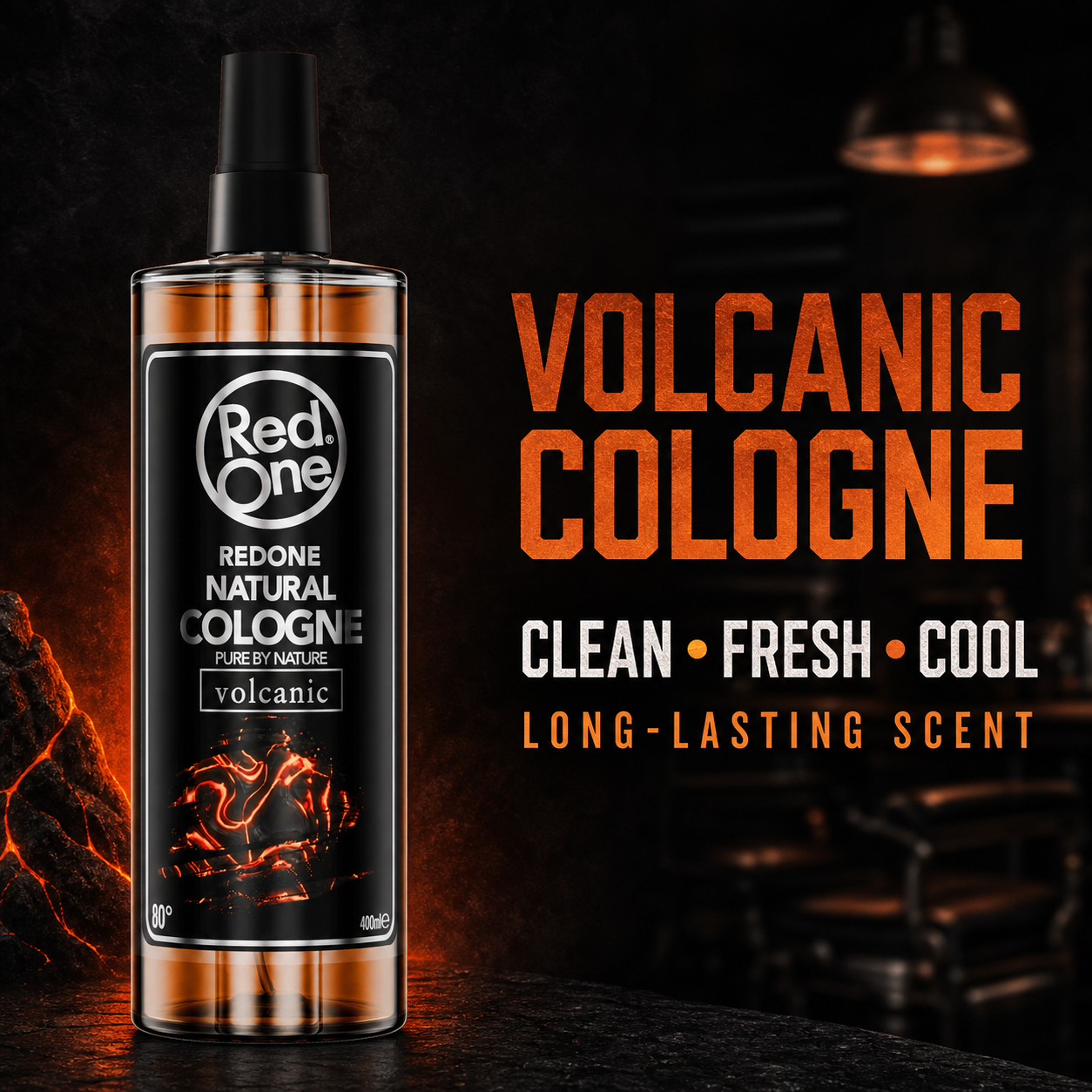 RedOne Volcanic Natural Cologne benefits: clean, fresh, cool and long-lasting scent