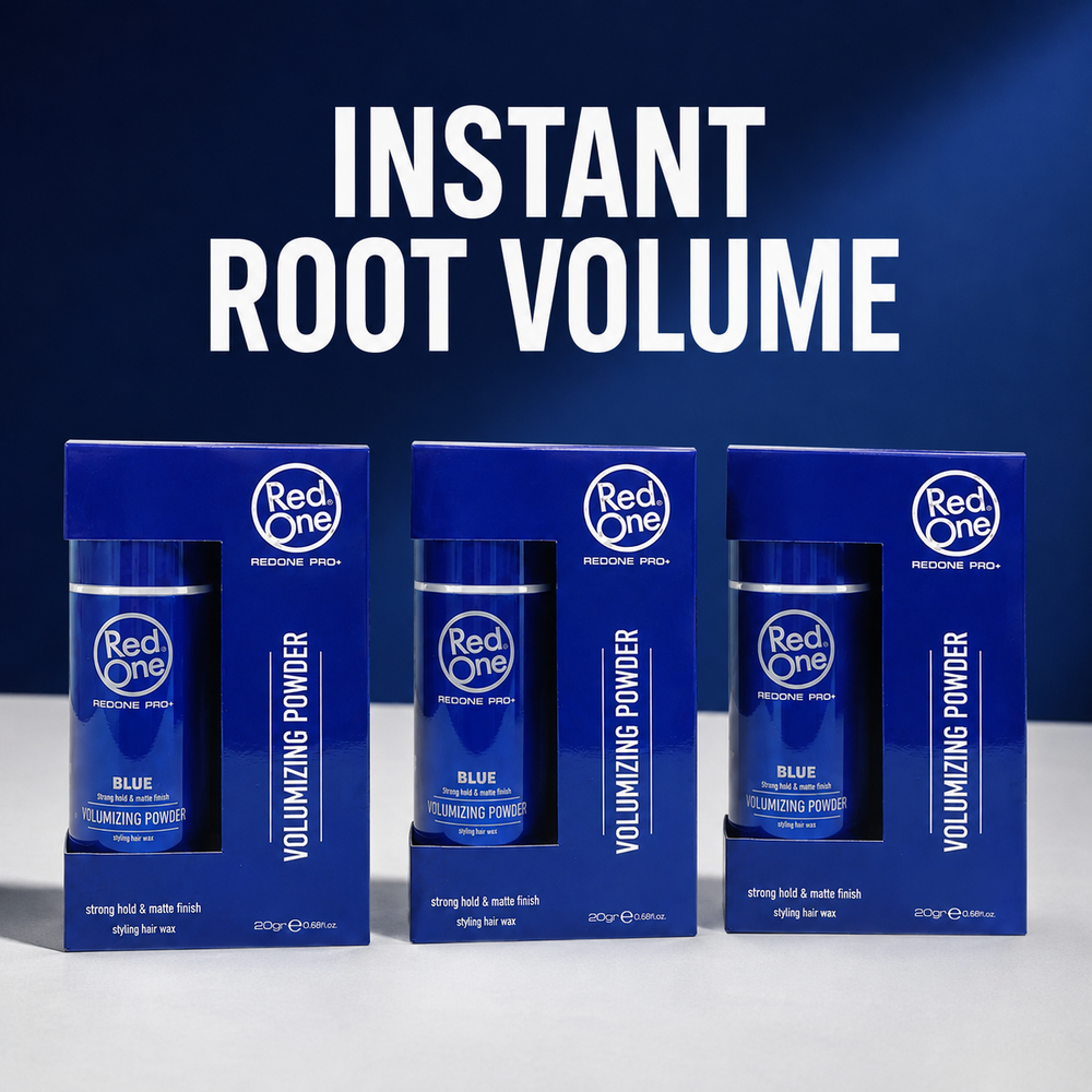 RedOne Volumizing Hair Powder Blue 20g three-pack with instant root volume benefit text