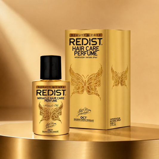 Redist Hair Care Perfume Natural Spray 50ml gold bottle and carton